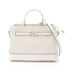 マイケルコース Michael Kors トートバッグ REED センタージップ ベルテッド サッチェル ラージ MKシグネチャー ホワイト PVCコーティングのサムネイル