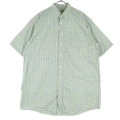 美品 L.L.Bean エルエルビーン チェック柄 半袖 チェックシャツ LG-TALL ブルー系 アウトドア メンズ 古着