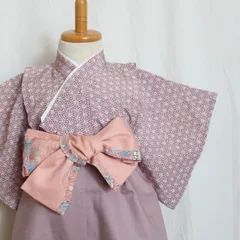 麻の葉柄に花模様の着物ロンパース