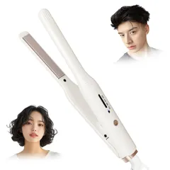 新品 ストレートアイロン メンズ 前髪 ヘアアイロン ミニ 13mm 細い 持ち運び 4段階の正確な温度制御（170230℃）15sクイックヒート PSE認証済 日本語取扱説明書付き（白）