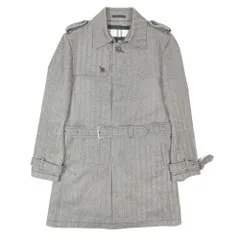 美品 BURBERRY BLACK LABEL バーバリーブラックレーベル カシミヤ トレンチコート ウール カシミヤ混 キルティングライナー グレー M メンズ 古着 中古 USED