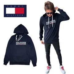 トミーヒルフィガー Tommy Hilfiger トップス パーカー フーディー 薄手 長袖 09T4505 ネイビー メンズ レディース プリント プリントロゴ 速乾 TOMMY HILFIGER 新品 正規品 未使用品