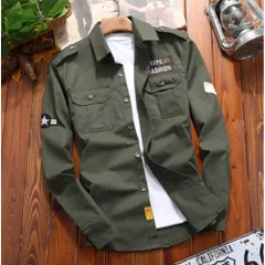 ☆ グリーン ☆ 2XL ☆ ミリタリーシャツ カジュアルシャツ メンズ ミリタリーシャツ メンズ シャツ カジュアルシャツ 長袖 ミリタリー ジャケット メンズシャツ 長袖シャツ ワークシャツ 羽織り シャツジャケット 普段着 作業服 カジュアル トップス