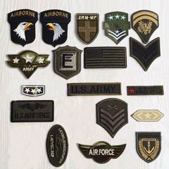 【在庫セール】手作り 補修 補修 DIY パッチステッカー 貼り付けまたは縫い付け ワッペン 刺繍パッチ (18枚セット) 英語 北欧 ミリタリー 人気セット アイロンワッペン DFsucces