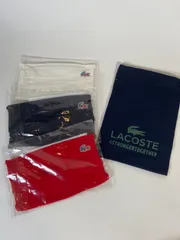 【新品未使用】 LACOSTE RF6101 51 NAVY/WHITE/RED M ラコステ ブランドマスク メンズ 3枚セット LACOSTE フェイスマスク  ★のサムネイル
