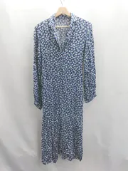 ◇ ⊇ SLY スライ 花柄 長袖 ロング ワンピース サイズ2 ブルー レディース E  【1503310000641】