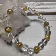 パワーストーン　ルチルクォーツ&水晶ブレスレット