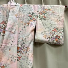 【特価】逸品 美品 正絹 花模様 小紋 女性 婦人 レディース 和装小物 和装 着物 留袖 訪問着 振袖 浴衣 B111314