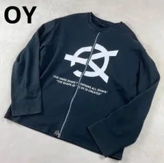 美品　OY アンバランスロゴジッパー　ロンT ブラック　ノーカラージャケット　スウェット　トレーナーのサムネイル