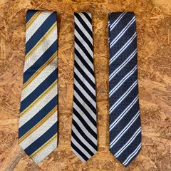 昭和レトロ ネクタイ3本セット ストラップ ボーダー レジメンタル ヴィンテージ ビンテージ vintage USED ユーズド 古着