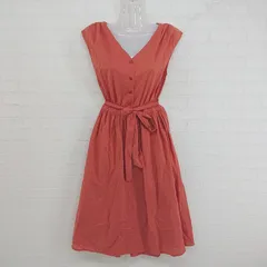 ◇ ◎ N. Natural Beauty Basic ノースリーブ 膝下丈 ワンピース サイズM オレンジ系 レディース E  【1304050001000】