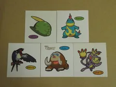 ポケモンデコキャラシール/5枚セット『ゴクリン/アリゲイツ/オオスバメ/マンムー/エテボース』