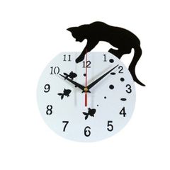 ☆オシャレな黒猫デザイン#壁掛け時計♪