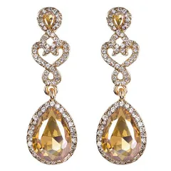 [50mm〜] 映画提供モデル Arabesque A アラベスク ドロップピアス（シャンパンカラー）シャンデリア ゴージャス ダンス 映画 劇団 パーティ 社交ダンス 水商売 キャバ SA-001-CP