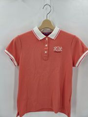 【美品】BEAMS GOLF ポロシャツ 刺繍ロゴ 半袖 オレンジ系 Mサイズ レディース 日本製