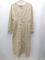 ◇ ⊂ niko and … ニコアンド シャツ フレア 長袖 ロング丈 ワンピース サイズL ベージュ系 レディース E  【1412260004756】