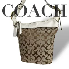 良品 4963 COACH コーチ ショルダーバッグ シグネチャー ホワイト