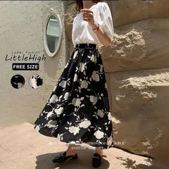 スカート ロング 花柄 フレアスカート ロングスカート 春 夏 秋 Aライン ミモレ丈 ウエストゴム