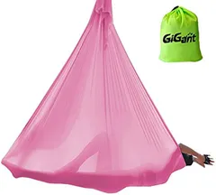 GiGant ギグアント エアリアルヨガ 5ｍx2.8ｍ ハンモック 単体 空中ヨガ 反重力 エクササイズ エアロ パステルピンク( 05.パステルピンク)