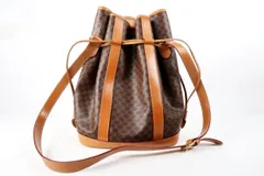 【超美品】CELINE セリーヌ マカダム 巾着型 ショルダーバッグ レザー ブランド 鞄【RN23】