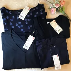 ユニクロ　UNIQLO ネイビートップス　ワンピース　Sサイズ　4枚セット