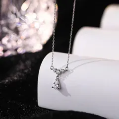 817【シルバー925】ダイヤ ティアドロップ ネックレス 上品 華奢 大人 女性 高級感 エレガント シンプル 輝き 清楚 普段使い フォーマル ギフト 人気 プレゼント おしゃれ 上質 小ぶり アクセサリー 好印象 贈り物 セミフォーマル 特別