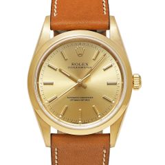 ROLEX オイスターパーペチュアル T番 1996年頃製造 Ref.14208 イエローゴールド シャンパン 中古品 メンズ 腕時計