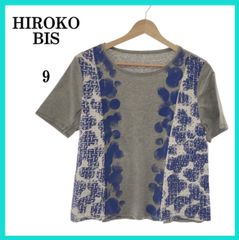 essential HIROKO BIS エッセンシャル ヒロコビス トップス クルーネック スタンプ柄 半袖 レディース グレー ブルー ベージュ 9
