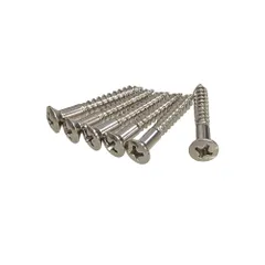 【YJB PARTS】 ブリッジマウント・エンドピン用ビス ニッケル 6本入り 【国産品】のサムネイル
