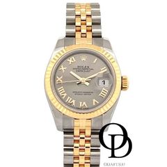 【ODAFUKU】【おだ福】【オダフク】【おだふく】 【中古】ROLEX ロレックス 179173 デイトジャスト グレーローマ Datejust gray rome メーカー箱 メーカー保証書 美品