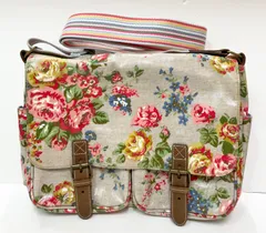 【倉吉店】Cath kidston キャスキッドソン  サドルバッグ  ベージュ×花柄【121-0641】