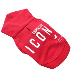 2024◆ DSQUARED2 ◆ディースクエアード2◆ICON ロゴ ドッグ スウェット パーカー◆レッド 赤◆00サイズ◆POLDO X D2 ICON SWEATSHIRT ペット用 ウェア 服【新品・未使用・正規品】