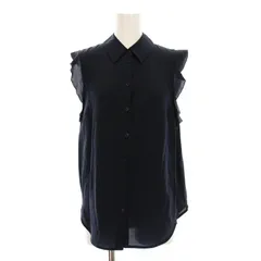 ステラマッカートニー STELLA McCARTNEY シャツ ブラウス 袖なし フリルスリーブ 紺のサムネイル