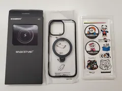 ★限定モデル CASEKOO iPhone 16 Pro Max 用 ケース クリア 米軍MIL規格 金属感 キラキラ フィット感 MagSafe対応 最大25W急速充電対応 横縦両立ケース 6.9インチ「MagicStand Pro Kosai」(ブラック)