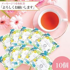 きごころ 和紅茶 ティーバッグ プチギフト 個包装  メッセージ入り 「よろしくおねがいします」 10個入 国産紅茶  メール便 紅茶 おしゃれ 日本の紅茶 鹿児島産 知覧産 【和紅茶専門店きごころ公式】