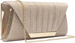 PACARON 結婚式 バッグ クラッチバッグ パーティー フォーマル レディース 2 3 way チェーン付き 冠婚葬祭 ゴールド