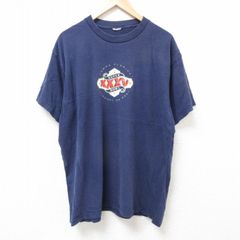 XL/古着 半袖 ビンテージ Tシャツ メンズ 00s スーパーボール 大きいサイズ クルーネック 紺 ネイビー 25jul07 中古