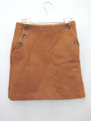 ◇ SLOBE IENA スローブ イエナ ウール混 無地 シンプル ミニ丈 台形 スカート サイズ38 ブラウン系 レディース P  【1310020014895】