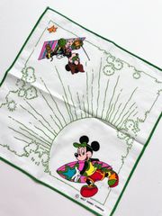 Mickey ｍouse vintage handkerchief   surfing　　green
