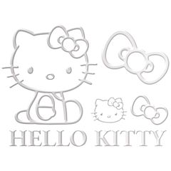 HELLO KT547 ドレスアップ 1枚入り KITTY シルバー エンブレム ステッカー ハローキティ 車外用品 セイワ(SEIWA)