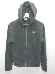 ◇ ⊇ Reebok リーボック 裏起毛 ジップアップ フーディ 長袖 パーカー サイズS ブラック メンズ E  【1409250035678】