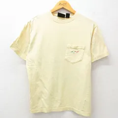 L/古着 グレッグノーマン 半袖 Tシャツ メンズ 胸ポケット付き コットン クルーネック 薄黄 イエロー 25jul23 中古のサムネイル