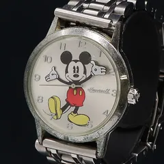 稼働 ディズニー QZ シルバー キャラクター文字盤 ミッキーマウス メンズ腕時計 2000000 NSK KMR