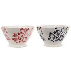 【在庫処分】J-kitchens 勲山窯 ペア くらわんか 茶碗 セット 直径 11cm 高さ 6.5cm カスミソウ 波佐見焼 日本製