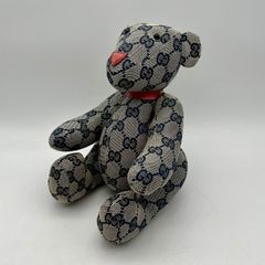 GUCCI　グッチ　GGキャンバス　テディベア　クマ　ぬいぐるみ　ブルー系　え241229-1