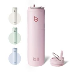【新品】 BOTTLE BOTTLE 750ml 水筒 子供 直飲み ストロー飲み 保温保冷 真空断熱 ボトル ステンレス ウォーターボトル 持ち運び 0.75L ライトピンク Light Pink 1