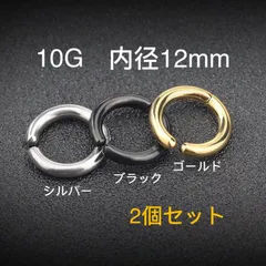 2個セット 内径12mm フープイヤリング ワンタッチ セグメントリング