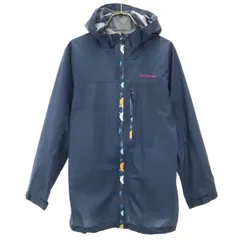 Columbia コロンビア フラッシュリーフ ナイロンジャケット L ネイビー系 防水 アウトドア 収納袋付き レディース 古着