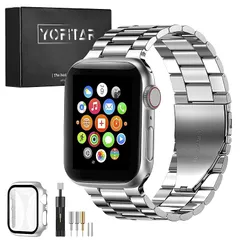 [YOFITAR] for Apple Watch バンド 保護ケース付き ステンレス製 アップルウォッチ 交換ベルト Apple Watch Ultra 2/Ultra/10/9/8/7/SE2/6/SE/5/4/3/2/1対応 iWatch バンド A