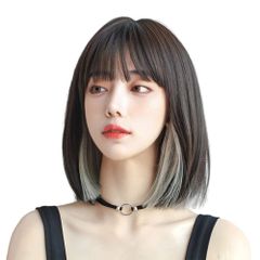 新品 ISHR ウィッグ レディース かつら カツラ フルウィッグ Bob wig 小顔効果 自然 原宿 可愛い 女装用 レディーズウィッグ ネット付き (インナーグレー)